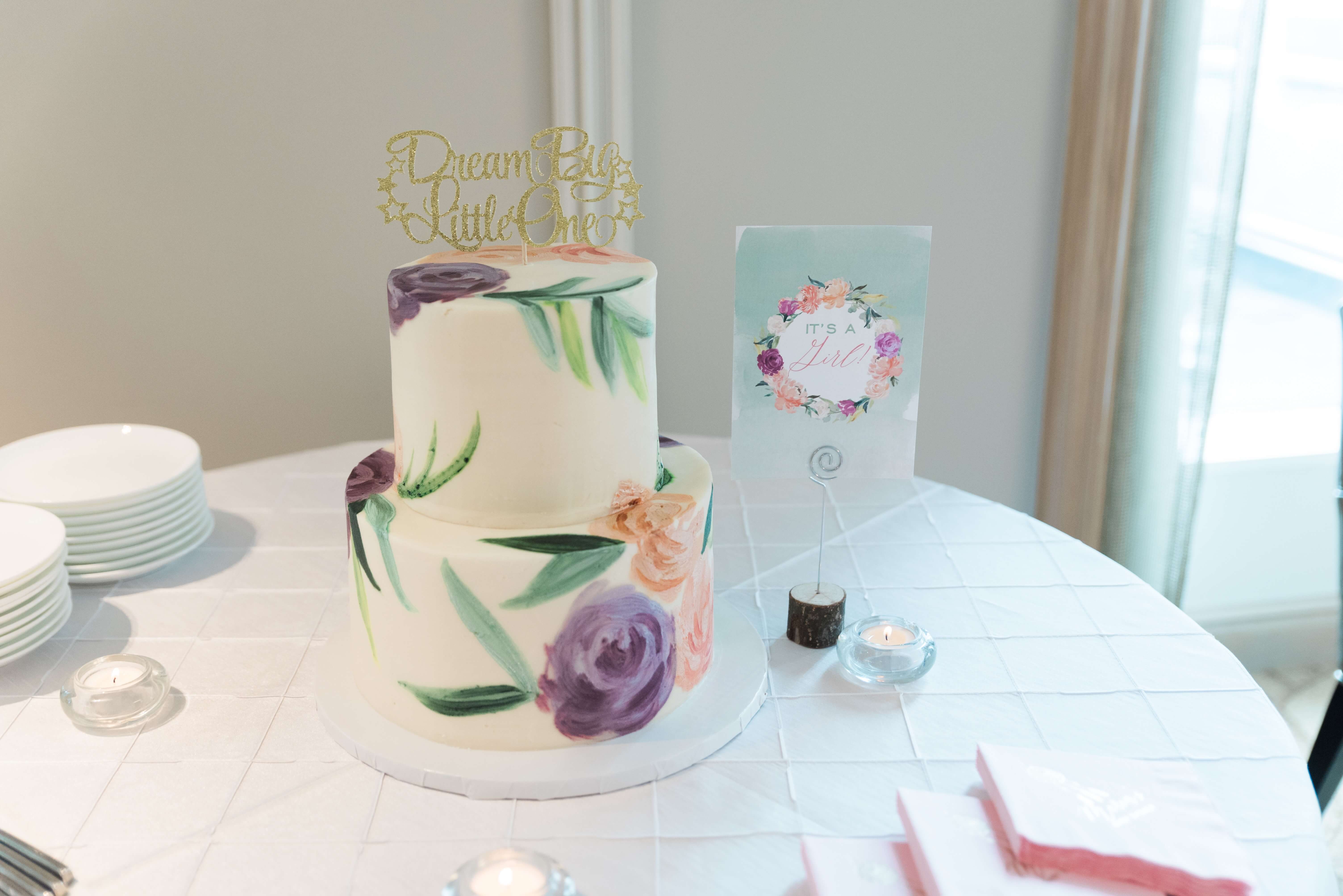 floral watercolor cake