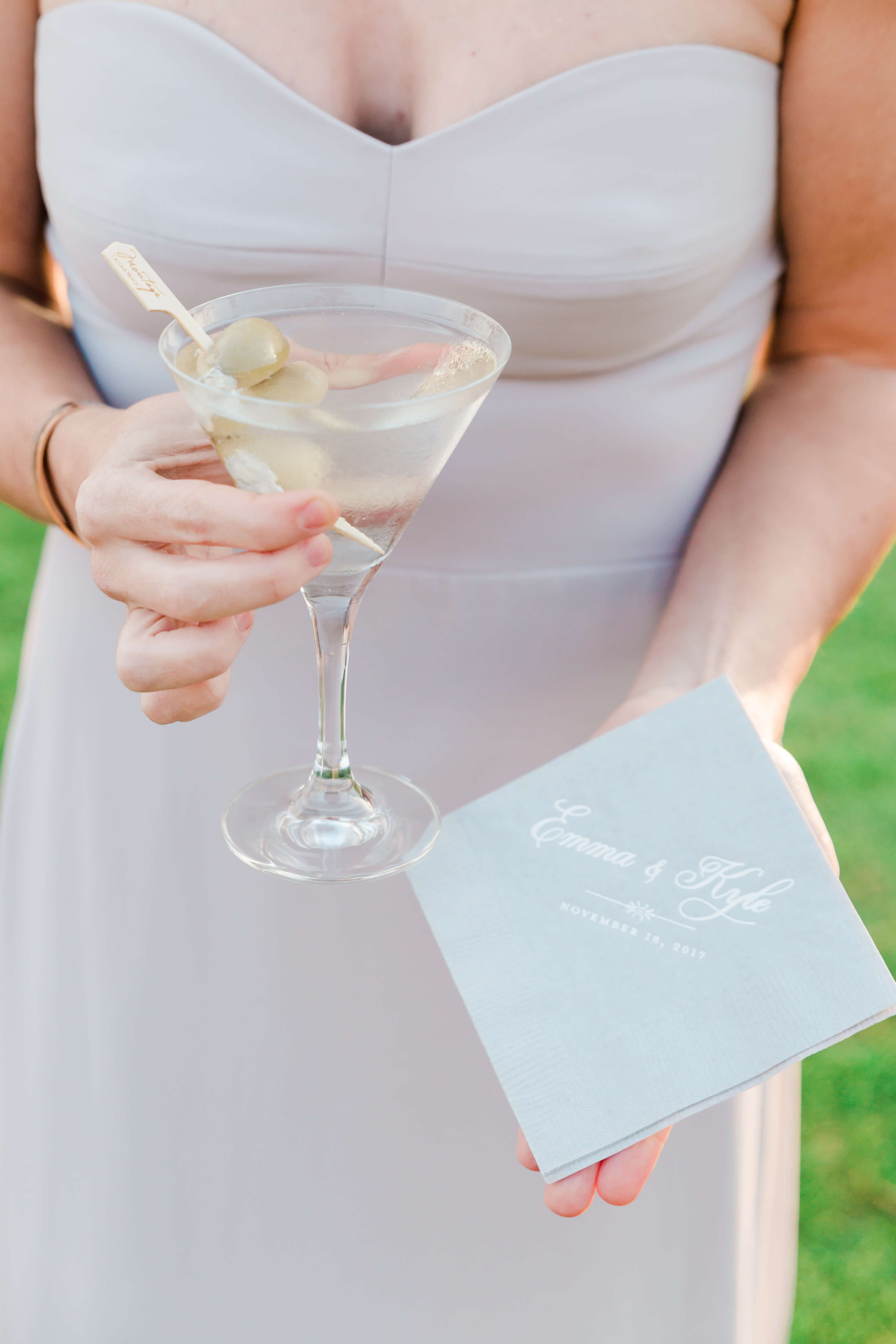 gray wedding cocktail napkins