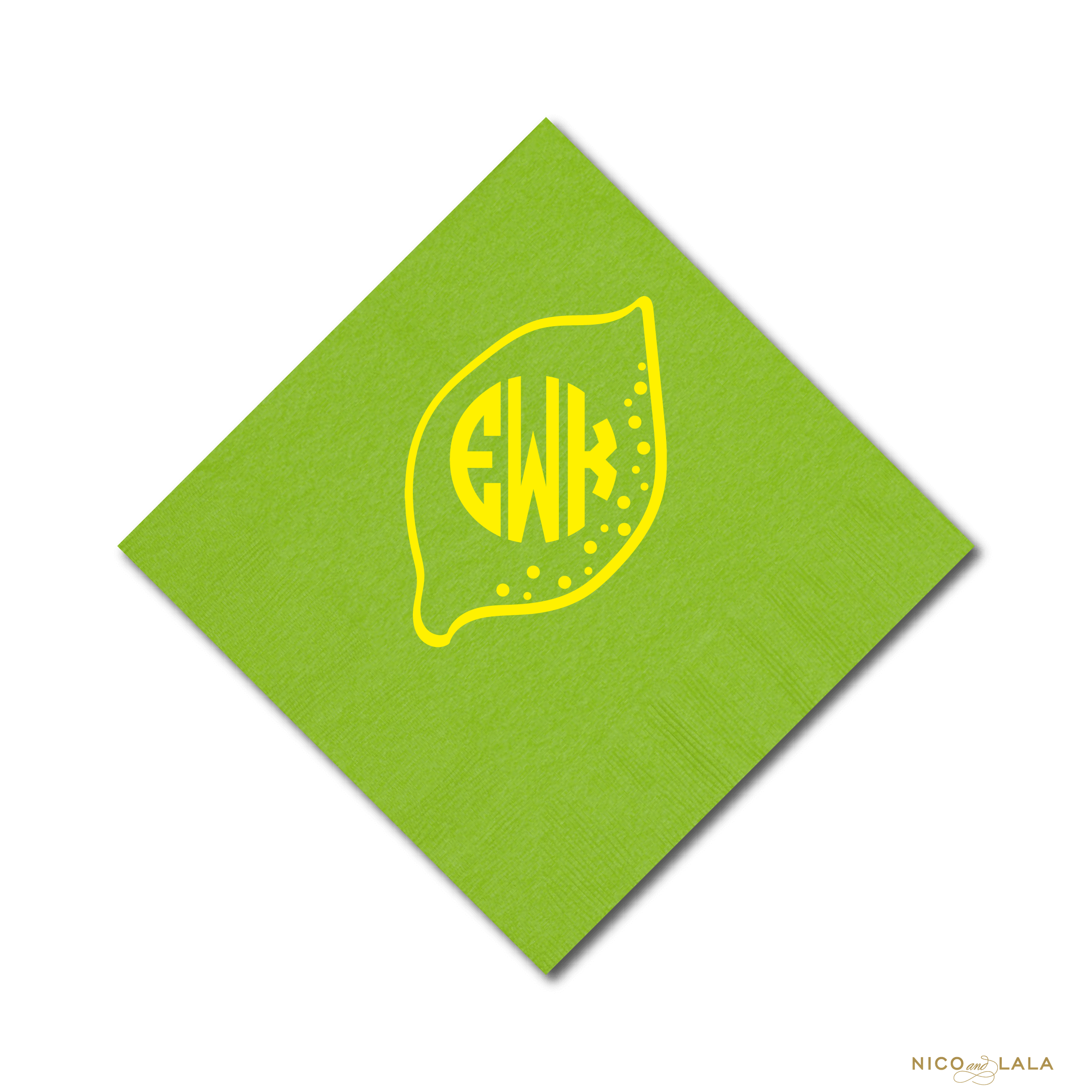 Monogrammed lemon napkin