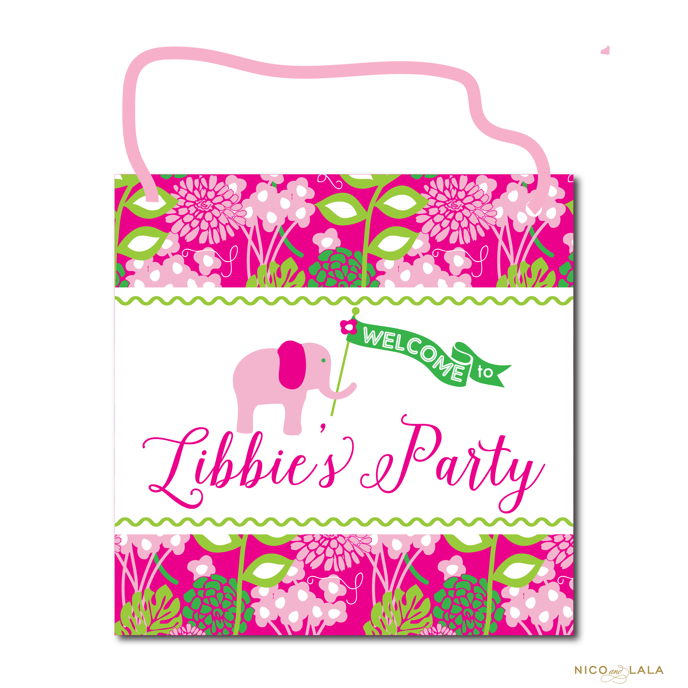 Lilly Pulitzer Birthday Door Sign ⋆ Nico and Lala