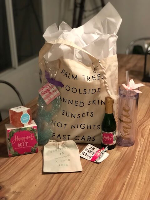 Bachelorette party welcome bag