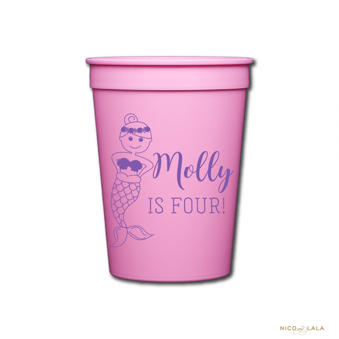 MermaidBirthdayCups Nico and Lala