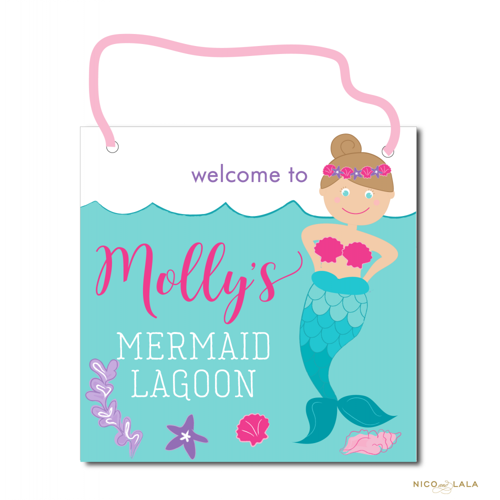 Mermaid Birthday Door Sign