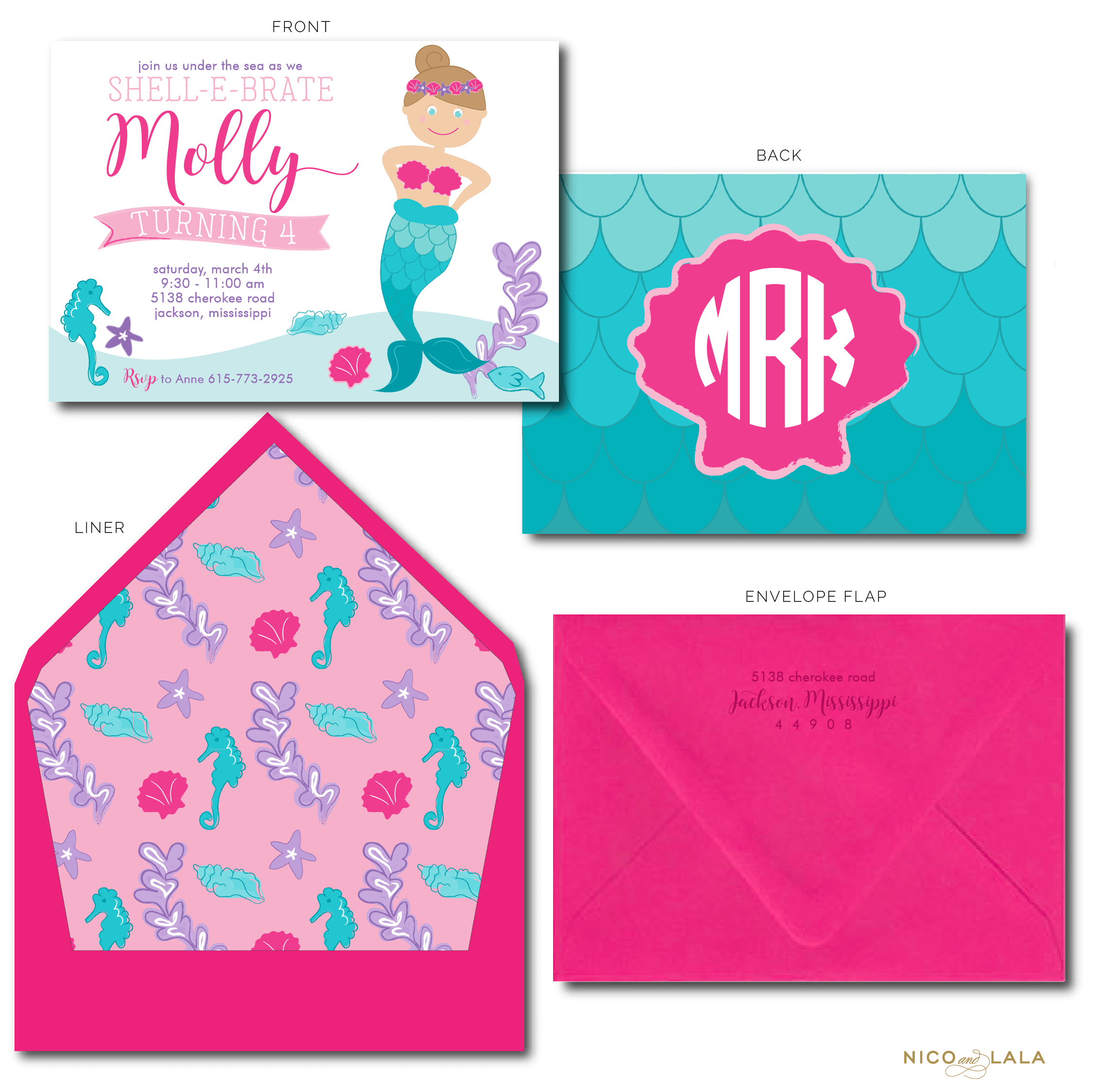 MermaidBirthdayInvitations Nico and Lala