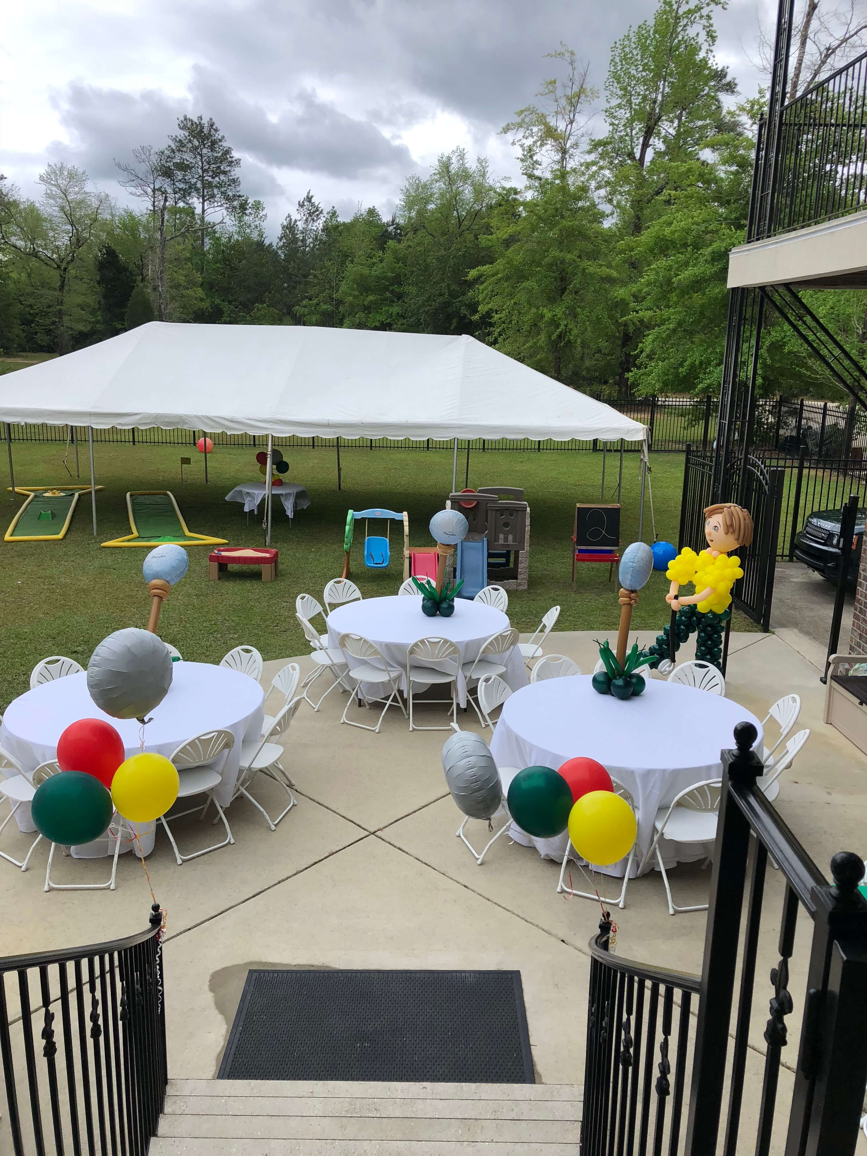 Backyard golf themed birthday party