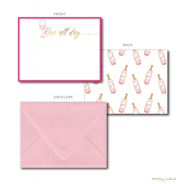 Rosé themed stationery