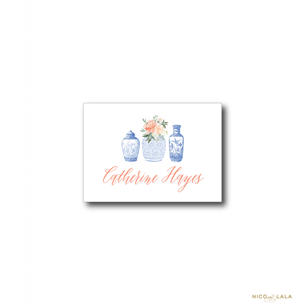 Floral Ginger Jar Enclosure Cards