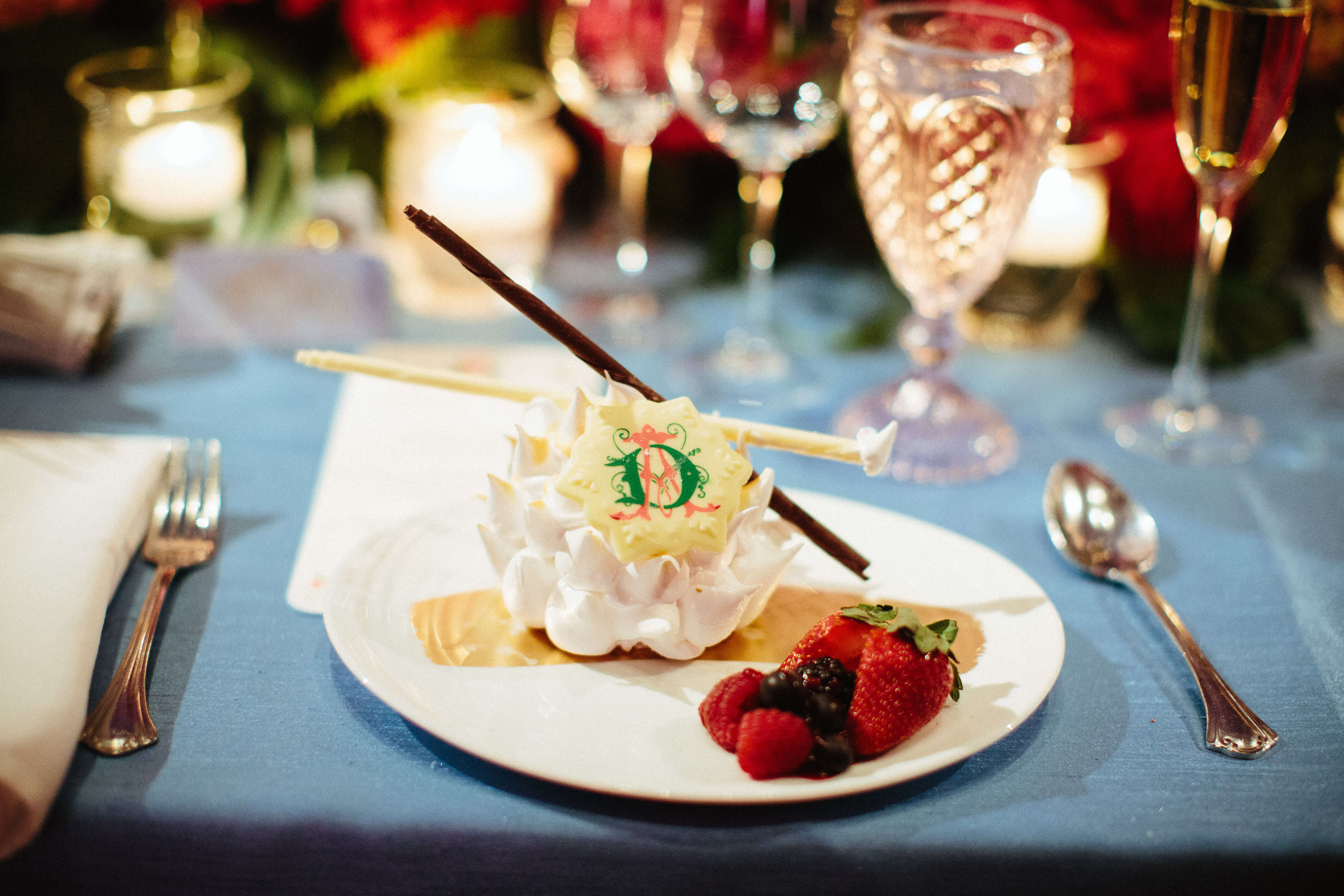 dessert with wedding monogram