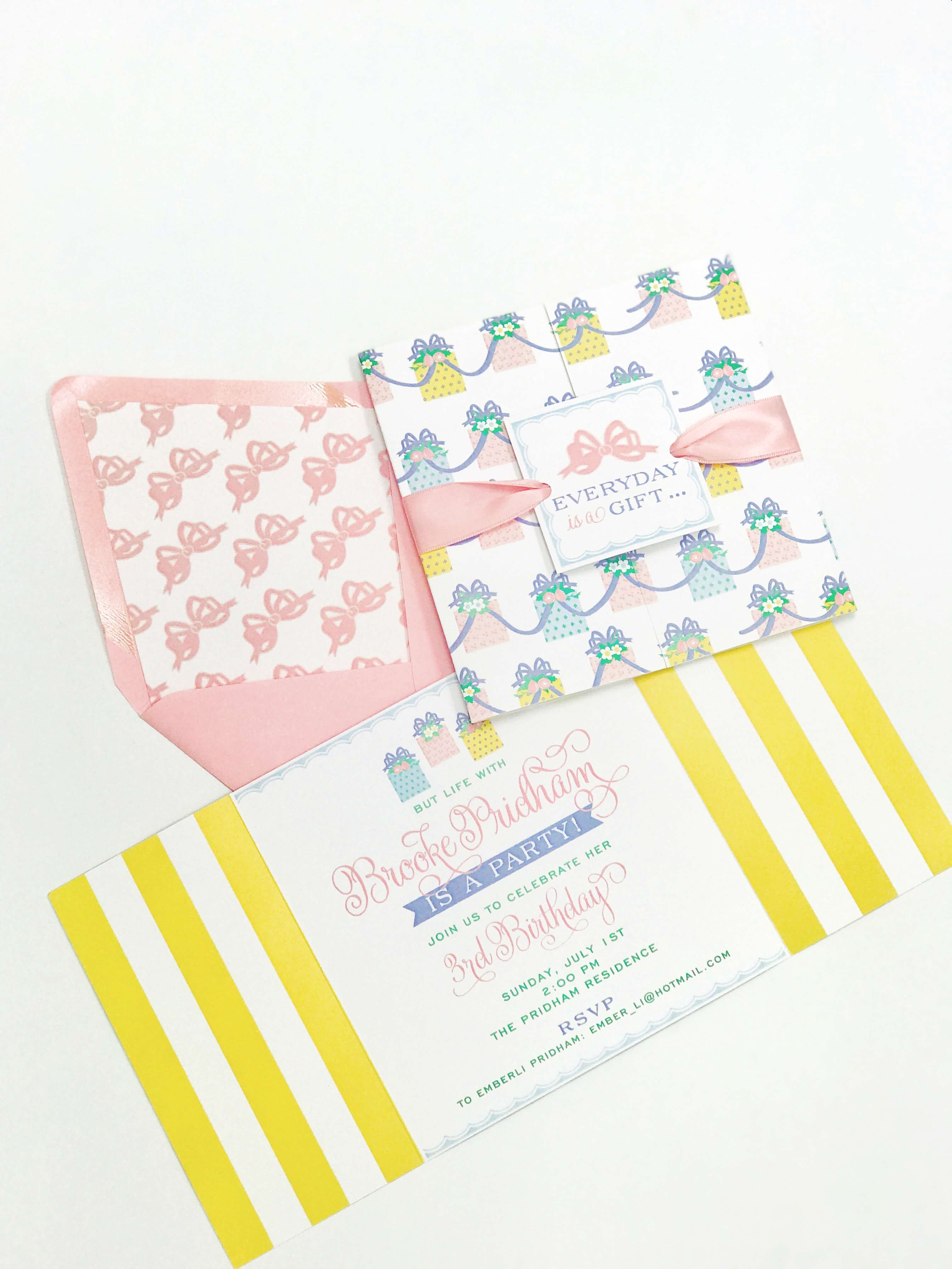 Beaufort Bonnet themed birthday invitations